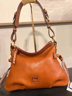 Dooney & Bourke Tegan 30 Leather Shoulder Bag in Cognac Brown